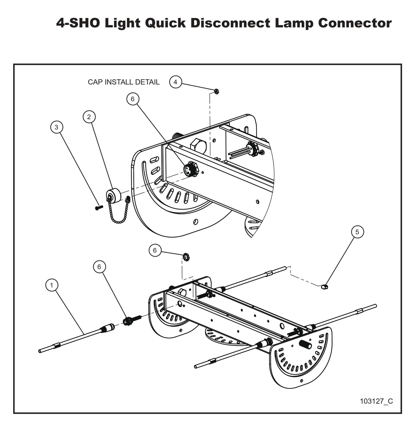 4-SHO Light Quick Disconnect Lamp Connector Parts By Allmand