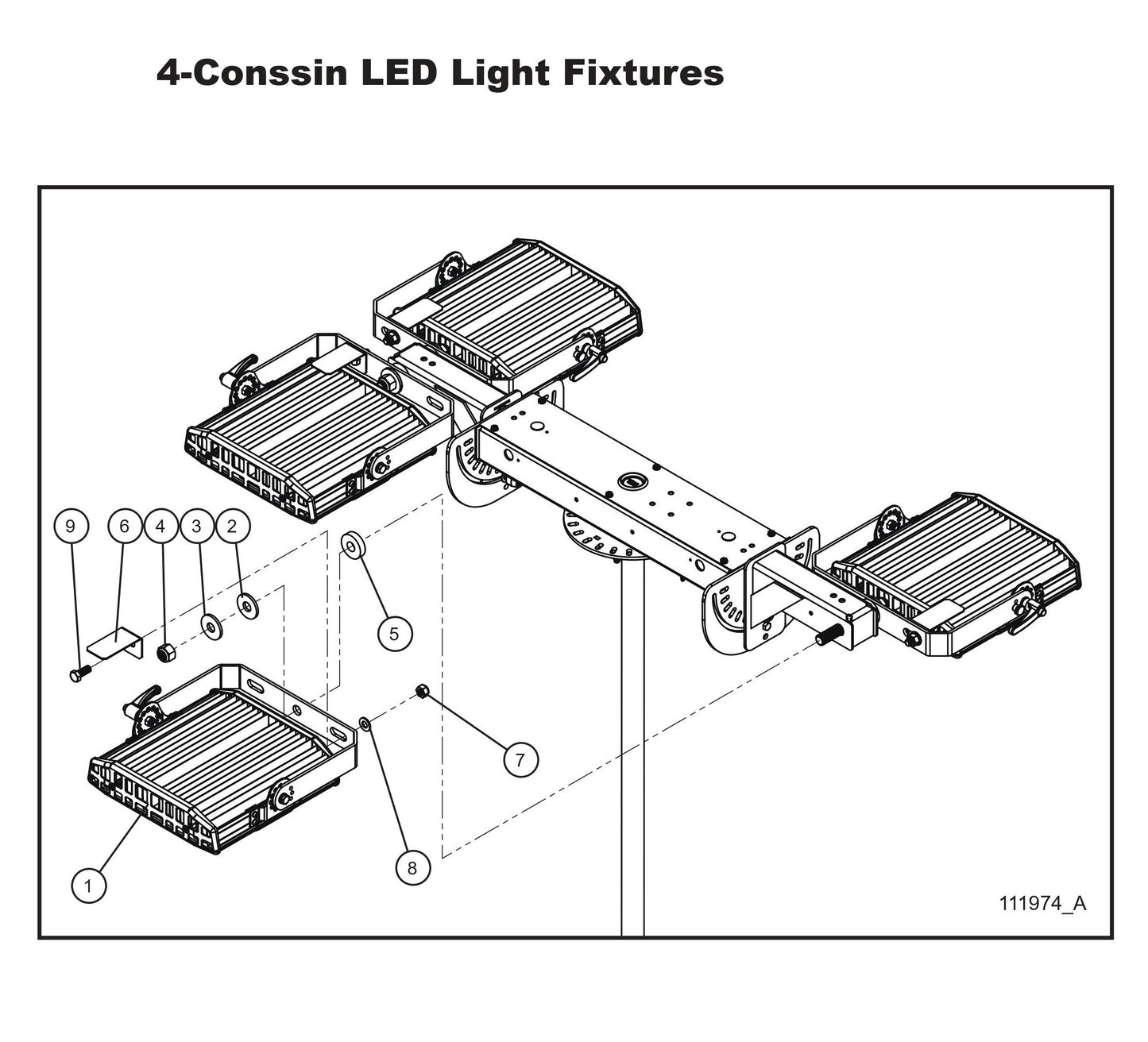 4-Conssin LED Light Fixtures Parts By Allmand