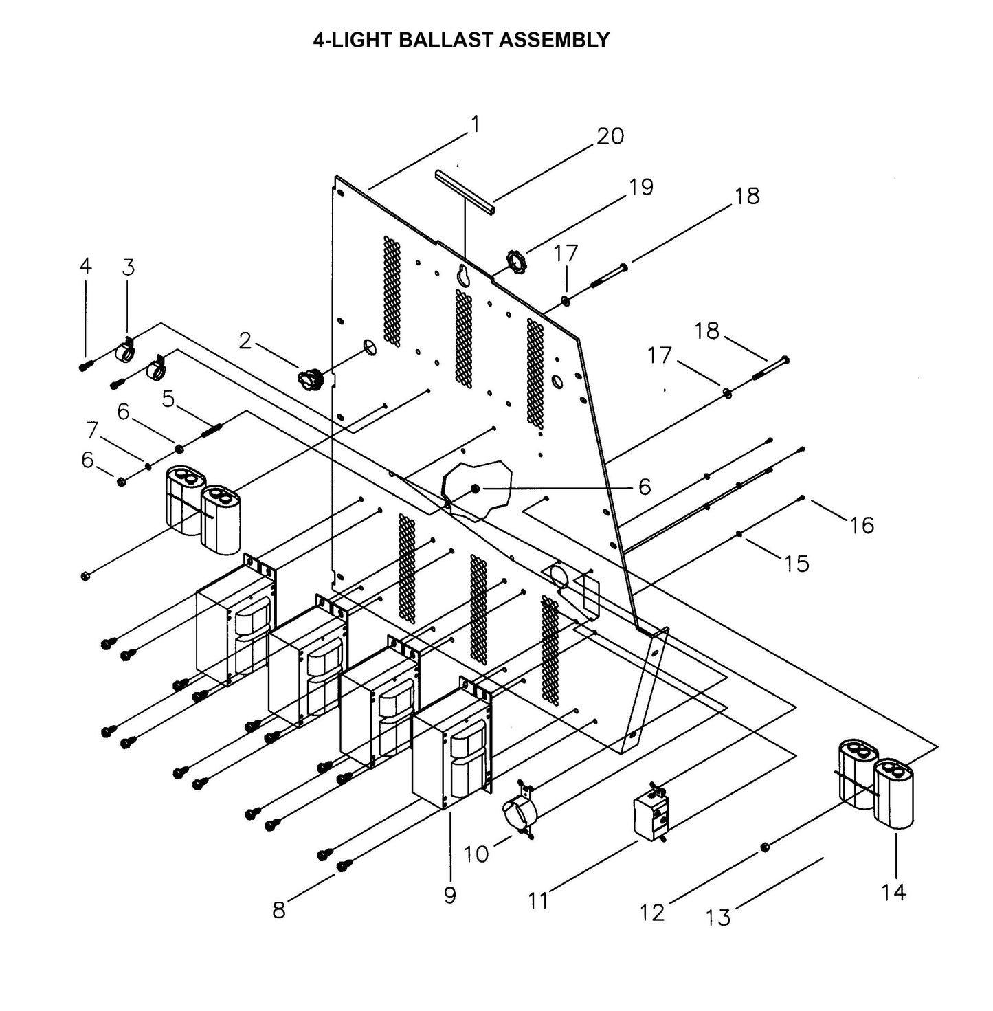 Maxi-Lite Hydraulic Tower-4-Light Ballast Assembly Parts By Allmand