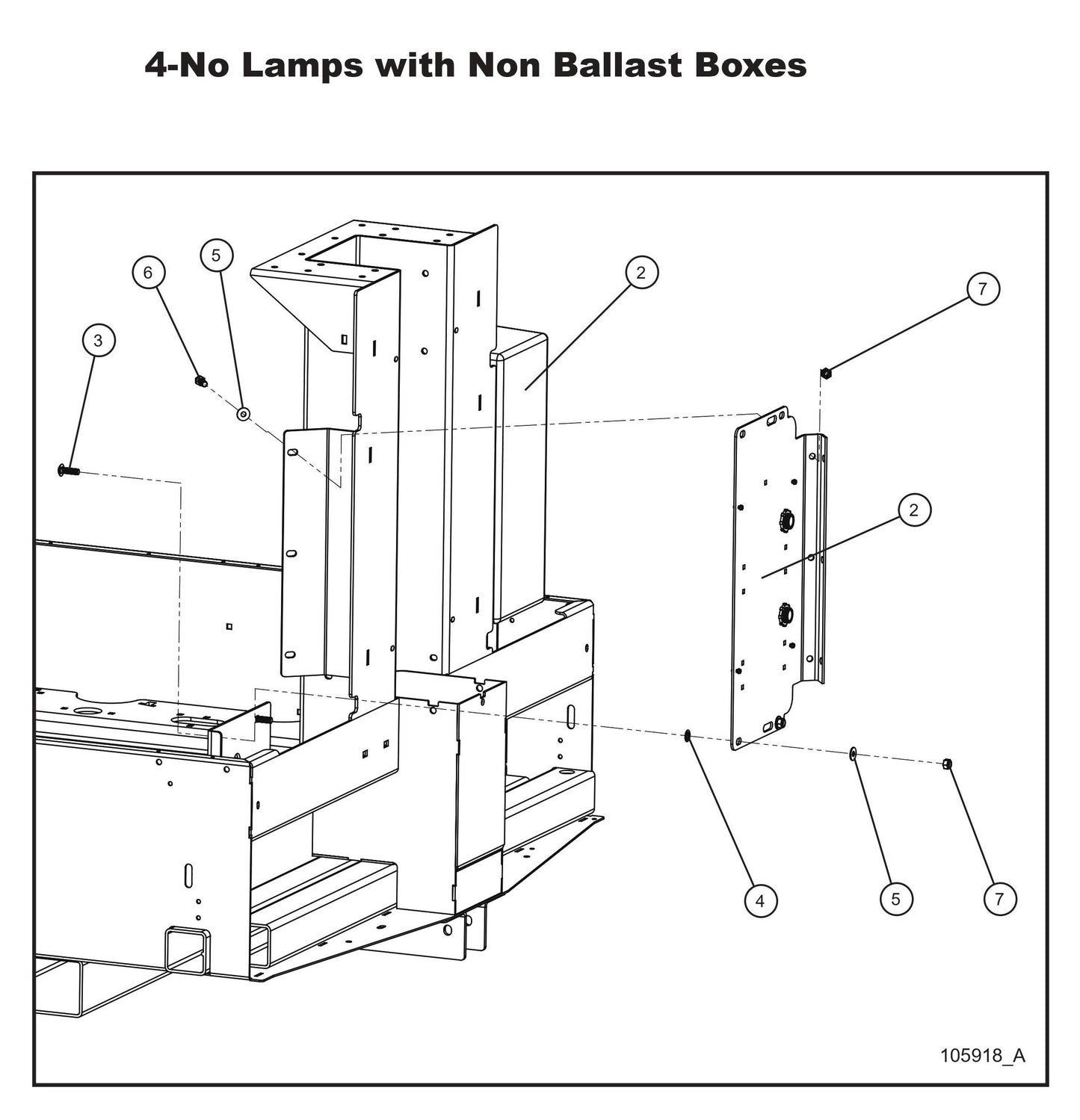 4-No Lamps with Non Ballast Boxes Parts By Allmand