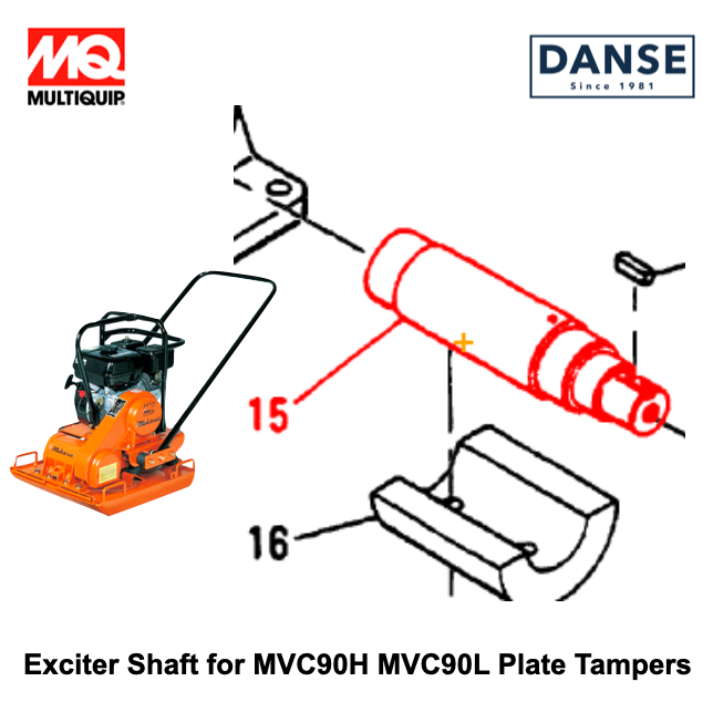 401010200 Rotator Shaft for Multiquip Mikasa MVC77 Plate Tamper Compactor