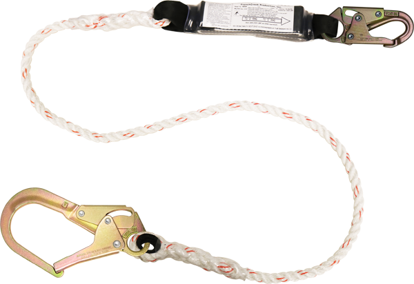 404A 6' Shock Absorbing rope lanyard Yellow by FrenchCreek Production
