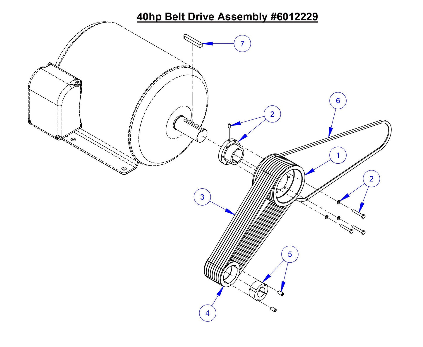 CC3700E-3 40HP Belt Drive Assembly (20-30-42 Blade Drive)