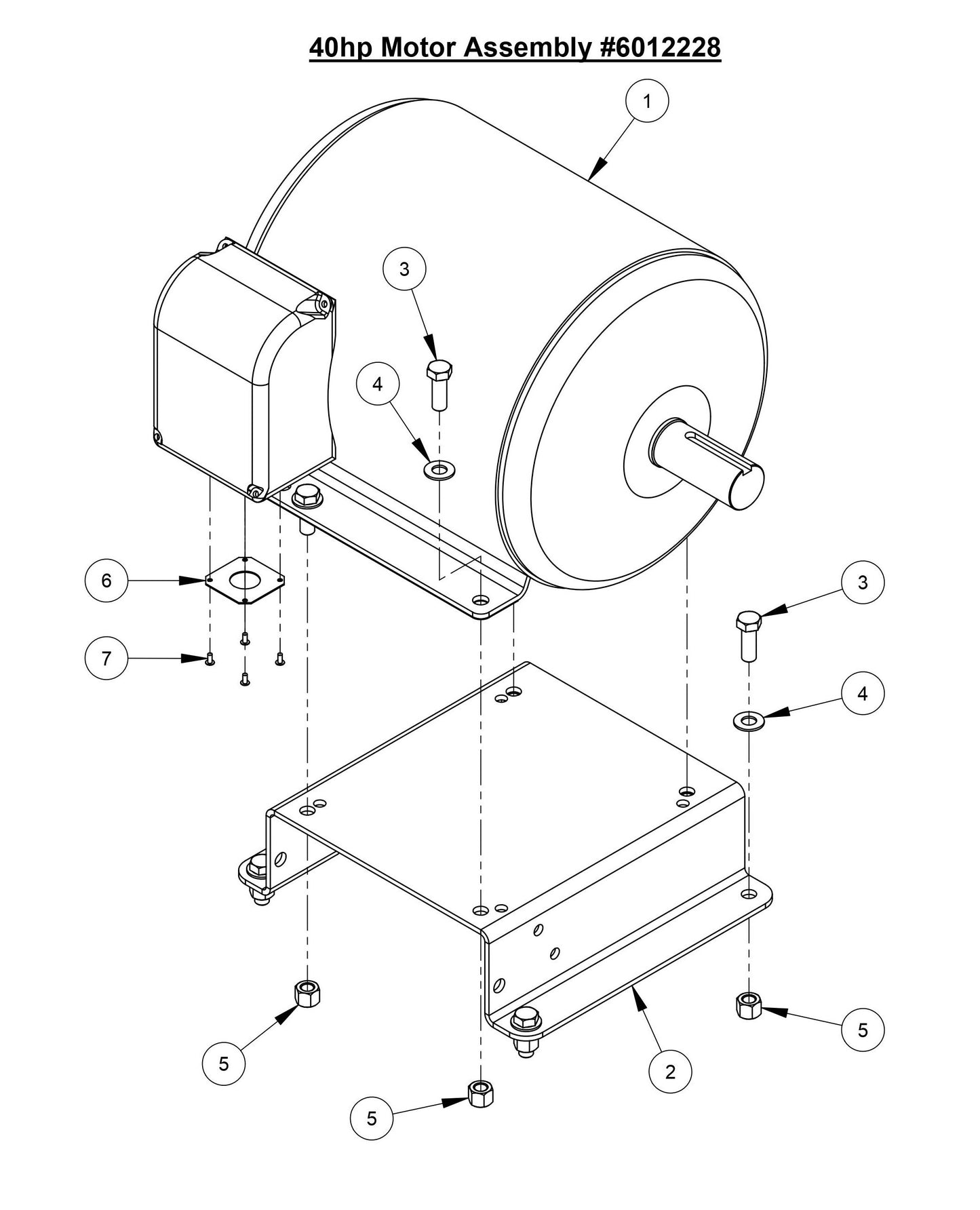CC3700E-3 40HP Motor Assembly