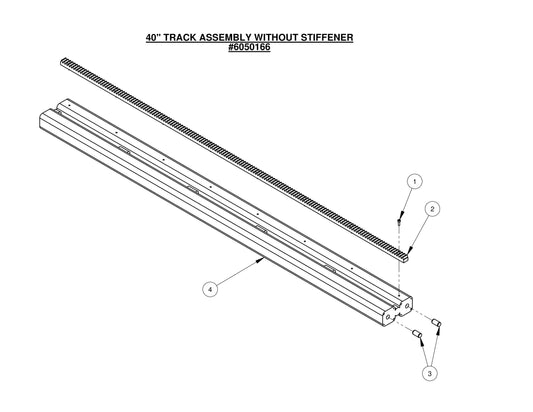 CC1600 40" Track Assembly Without Stiffener