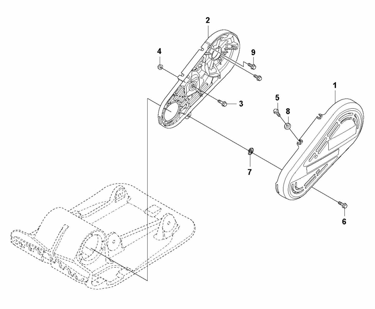LF 80 LAT Belt Guard Assembly Parts by Husqvarna