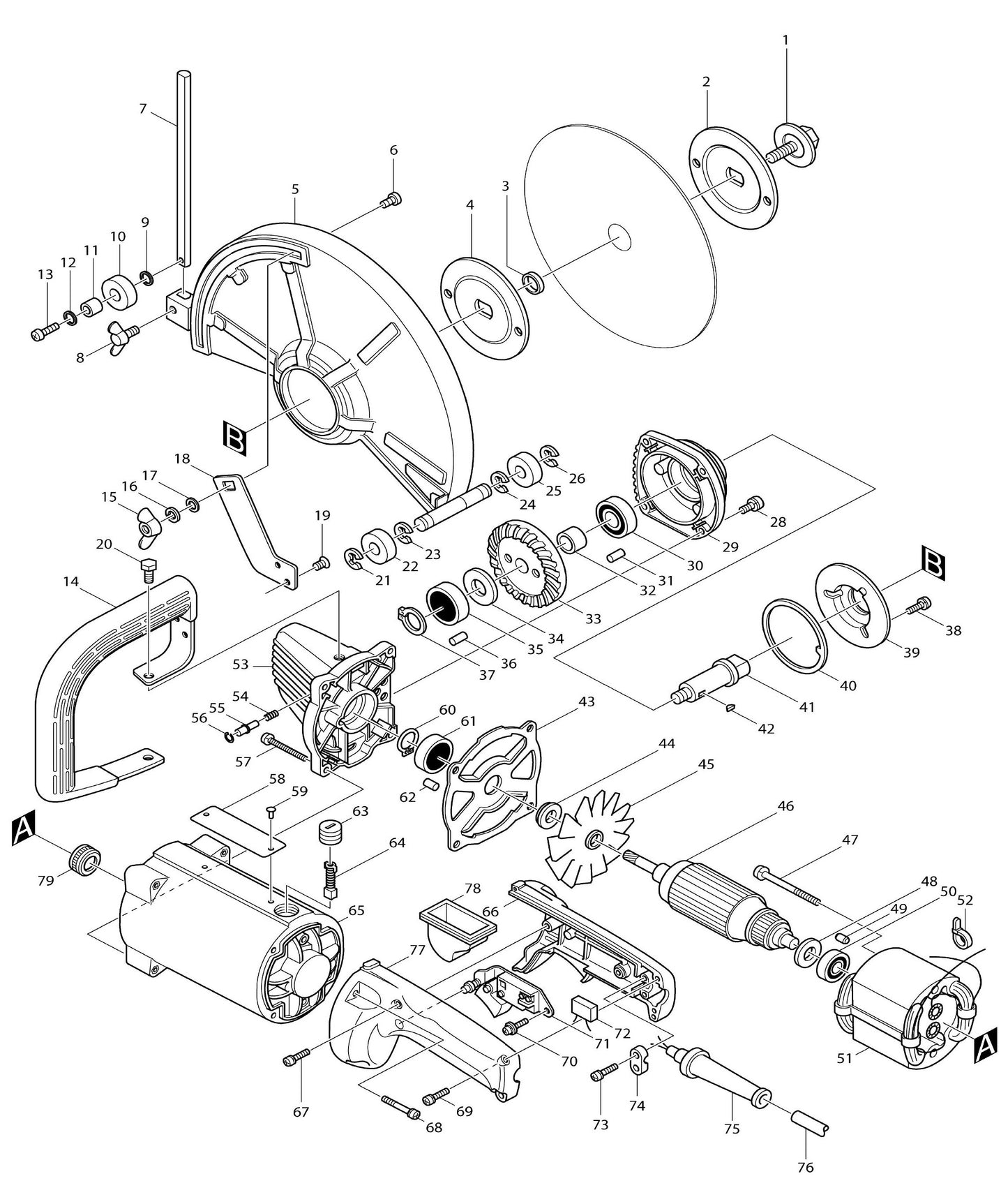 4110C Angle Cutter Assembly Parts