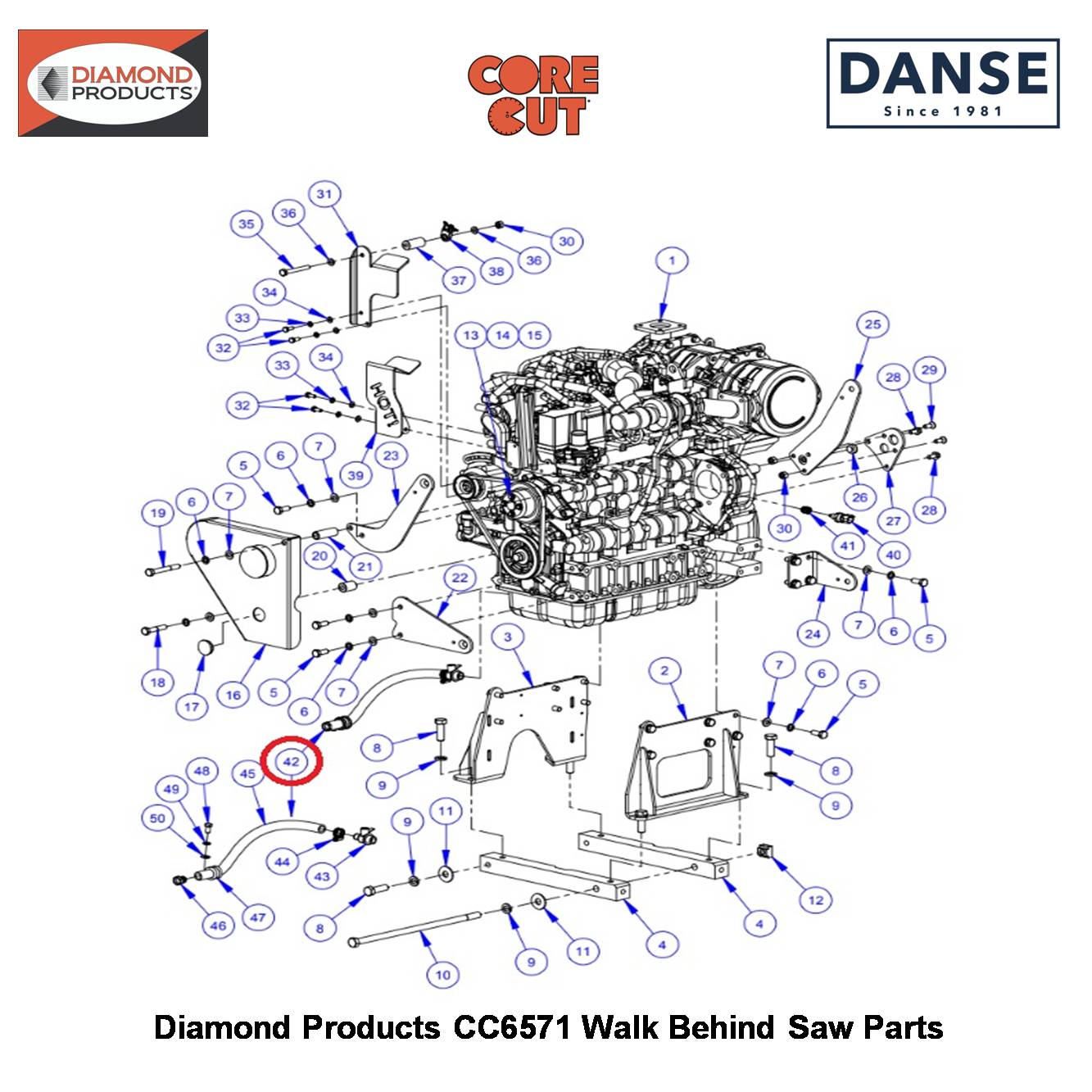 Oil Drain Valve Assembly For CC6571 Saw 6019089 Fits Core Cut CC6571 Walk Behind Saw By Diamond Products