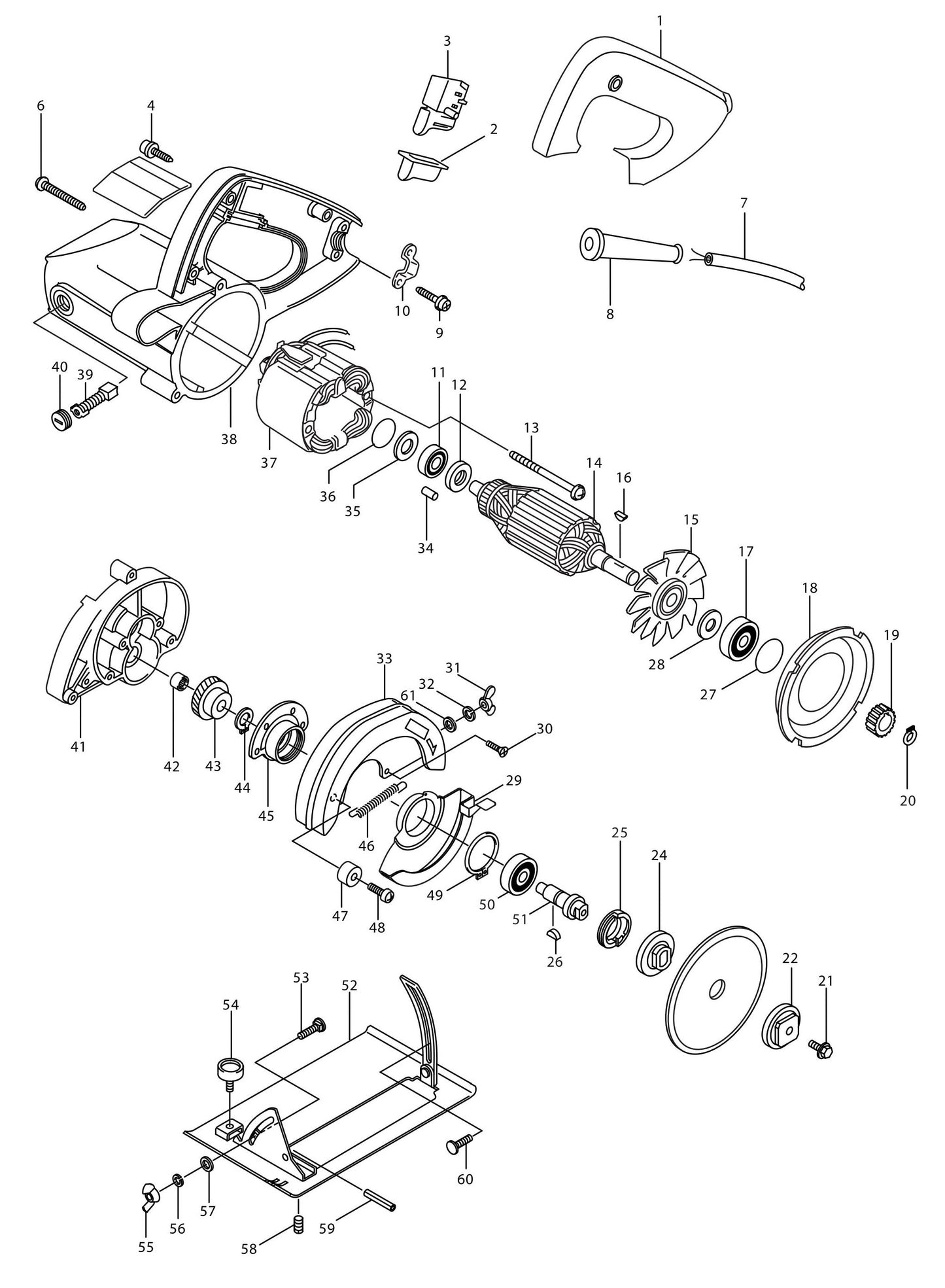4200NH 4-3/8" Circular Saw Assembly Parts