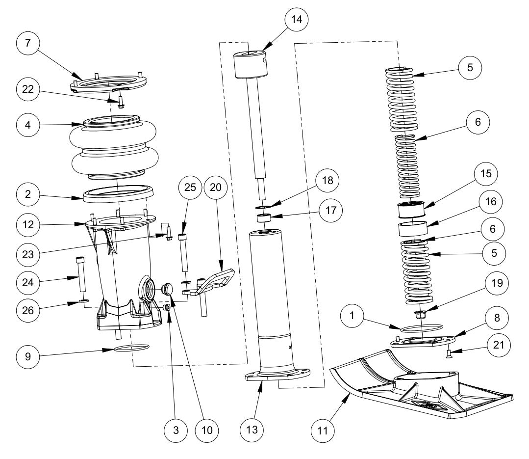 422 Lower Unit Assembly Parts By MBW