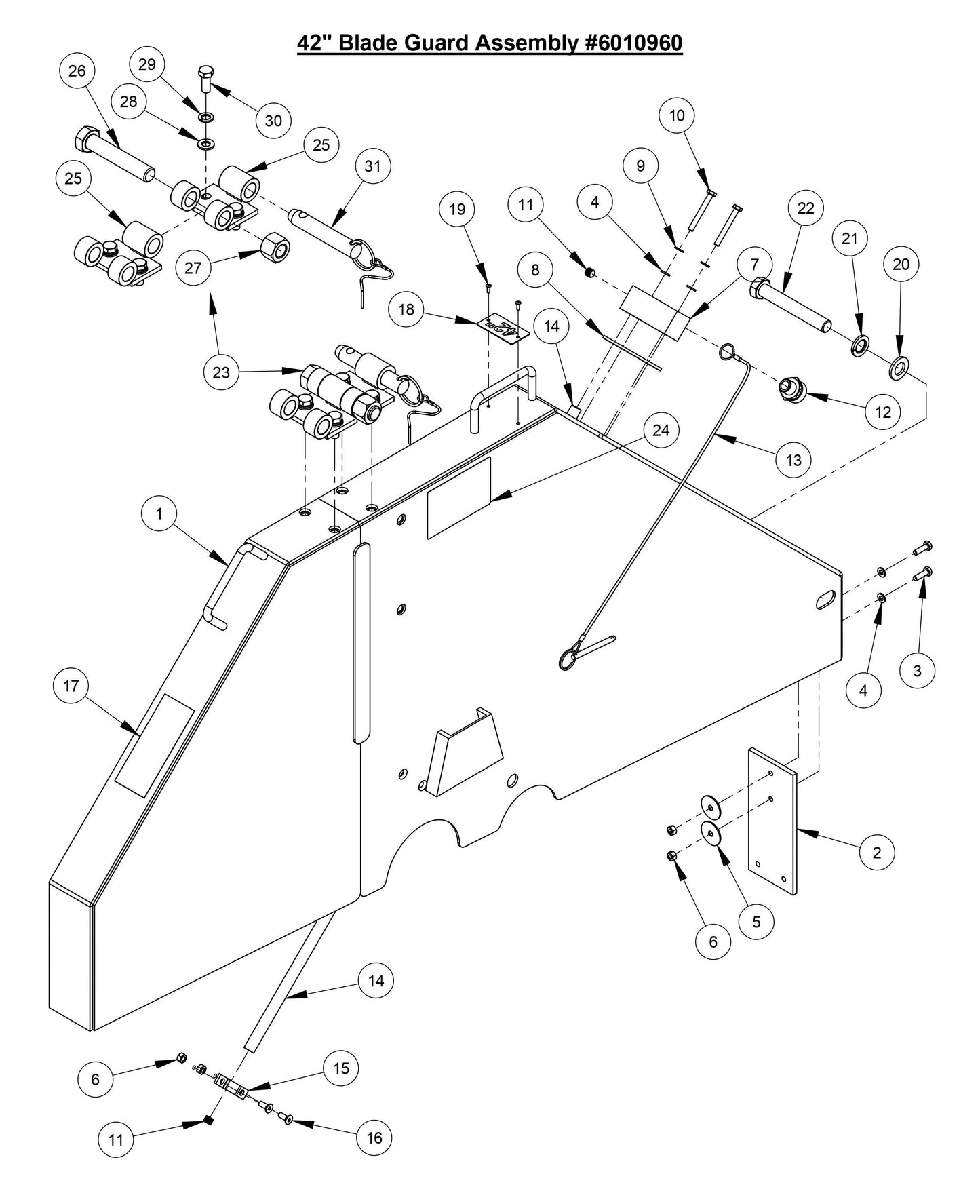 CC3700E-3 42'' Blade Guard Assembly