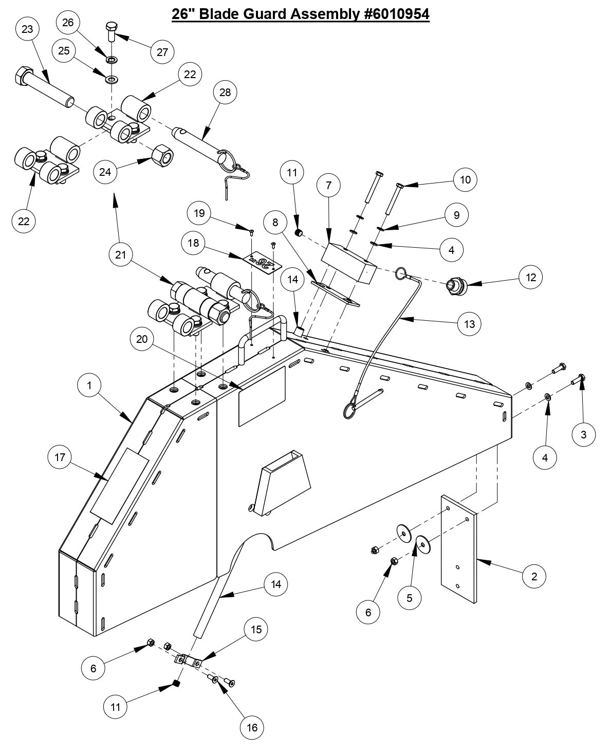 CC2500 26" Blade Guard Assembly