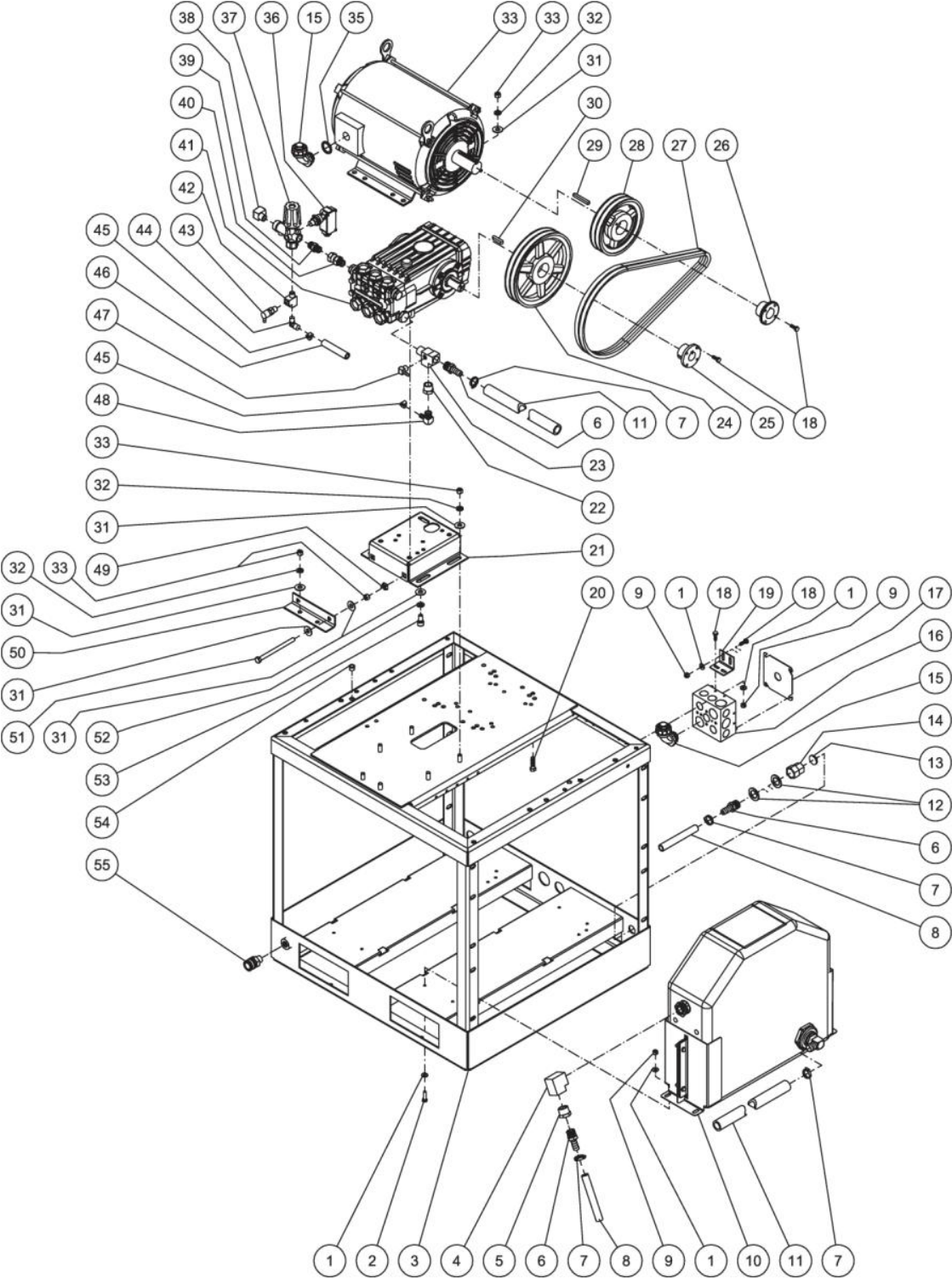 HG-3004-3460 (sn:15024155-15045000) Motor Base Assembly Parts By Mi-T-M