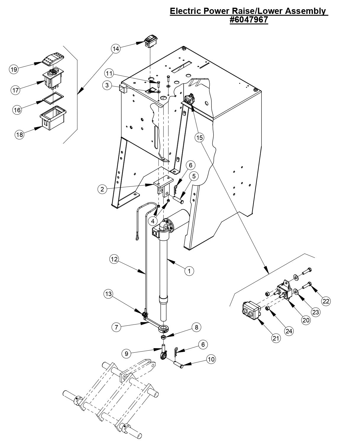 CC2500 Electric Power Raise/Lower Assembly