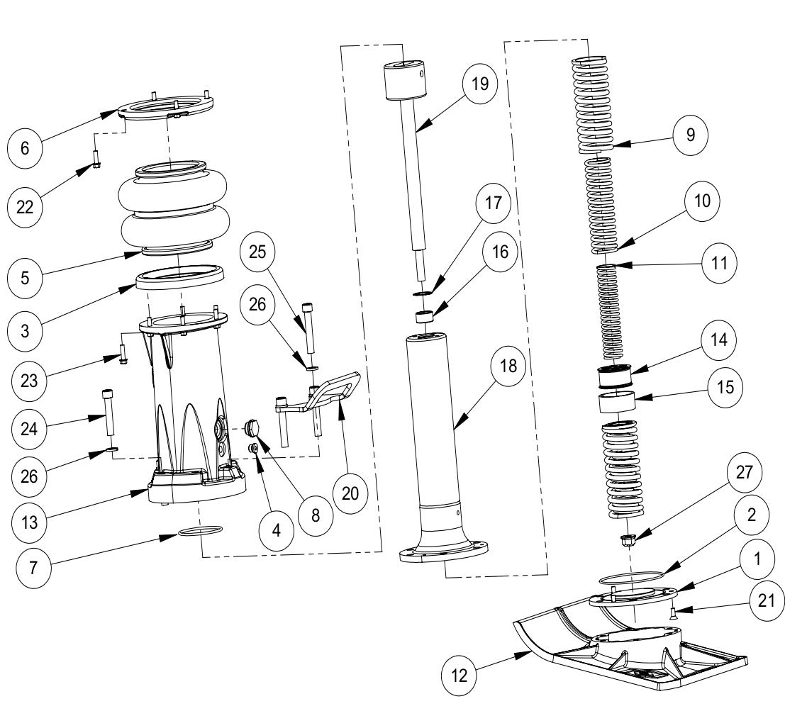 442 Lower Unit Assembly Parts By MBW