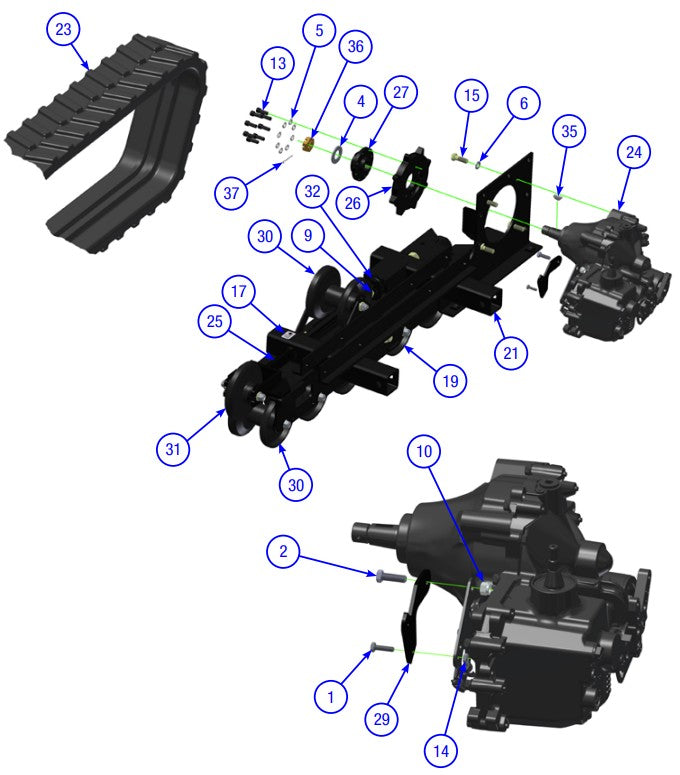 AT16 Right Track Assembly Parts By Allen Engineering