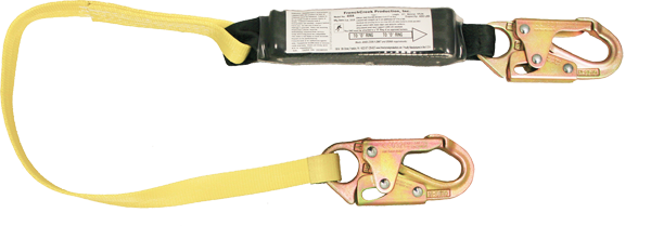 450A-3 3' Shock Absorbing webbing lanyard Yellow by FrenchCreek Production