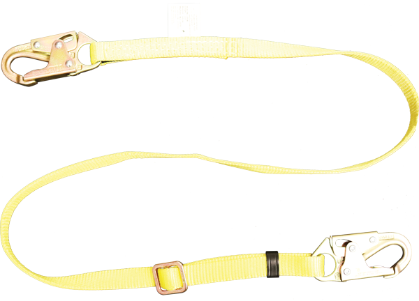 450B 6' Adjustable positioning webbing lanyard Yellow by FrenchCreek Production