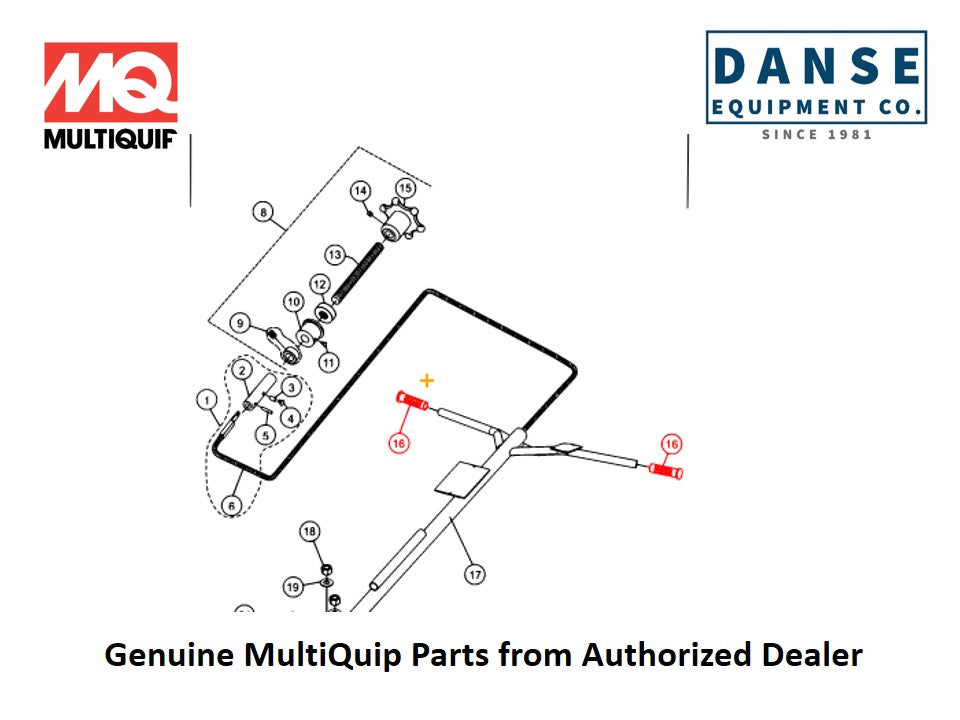 4634 Grip, Handle For J36E2 Series Whiteman Walk-Behind Power Trowels By Multiquip