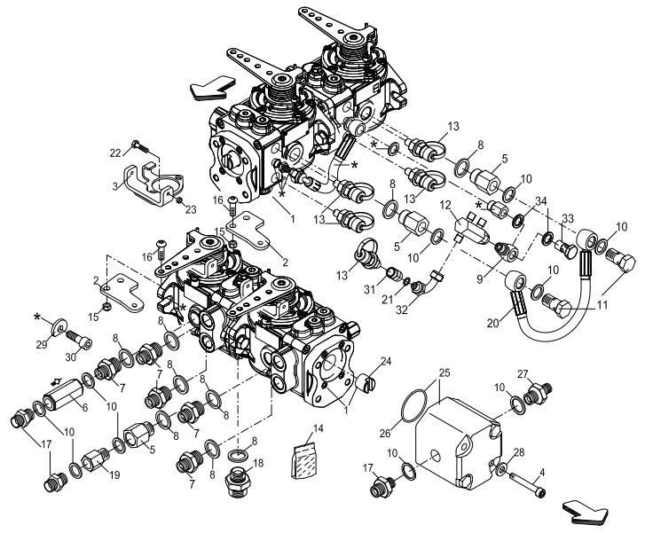 AT14F & AT14S Hydraulic Pump Assembly Illustration Parts By Allen Engineering