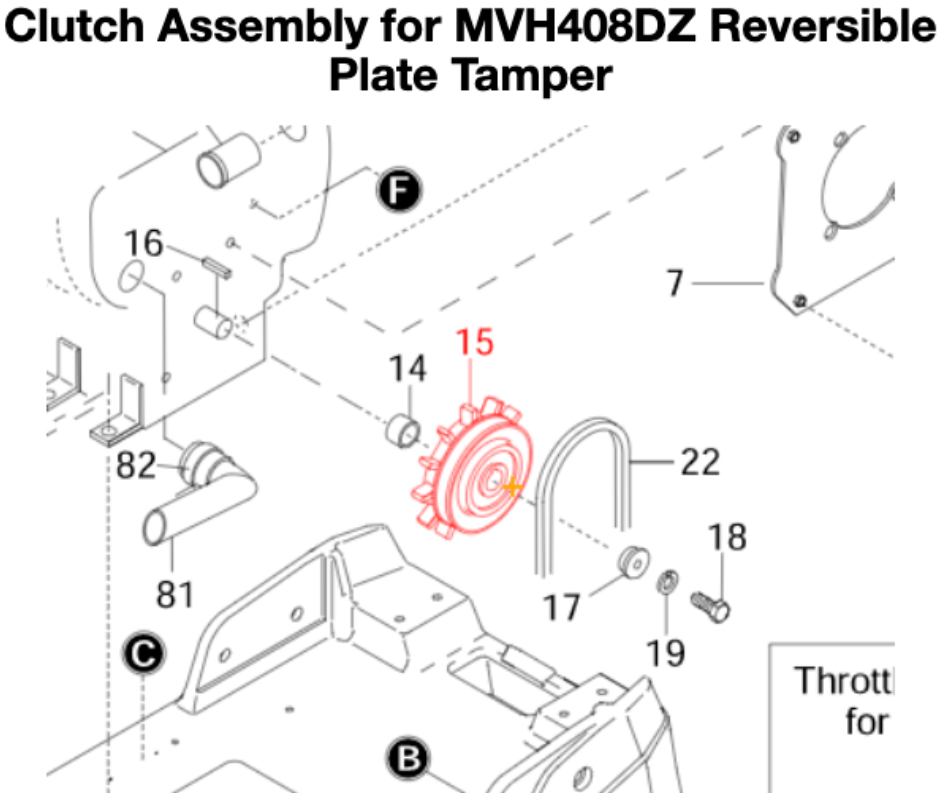 468352380 Clutch Assembly for Multiquip Mikasa MVH408DZ Plate Tamper Compactor