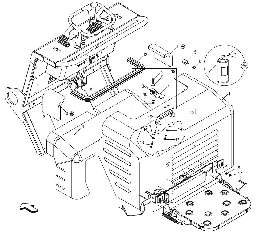 AT14F & AT14S Hood Assembly Illustration Parts By Allen Engineering