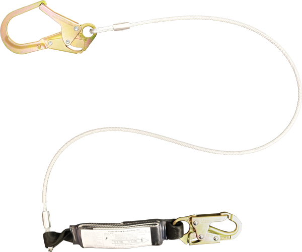 474A 6' Shock Absorbing webbing lanyard Yellow by FrenchCreek Production