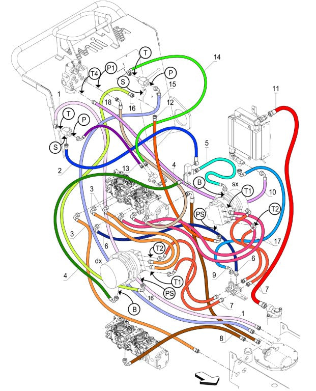 AT14F & AT14S Hydraulic Hose Assembly Illustration Parts By Allen Engineering