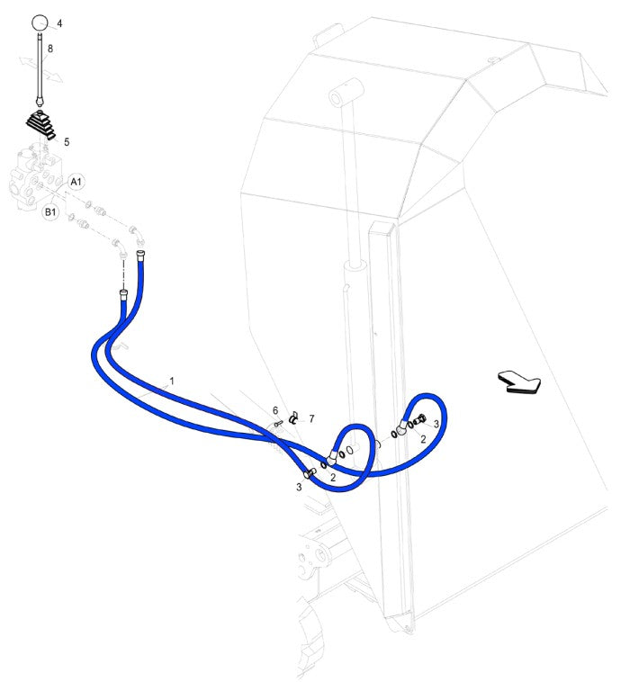 AT14F & AT14S Bucket Hydraulic Cylinder Assembly Illustration Parts By Allen Engineering