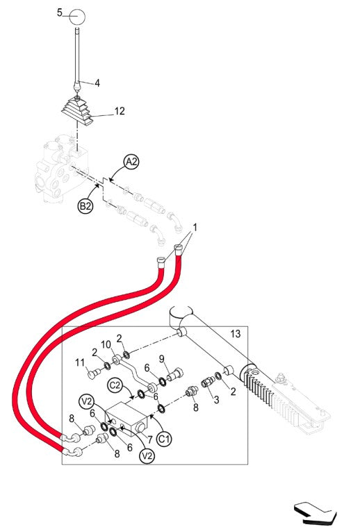 AT14F & AT14S Swivel Hydraulic Cylinder Assembly Illustration Parts By Allen Engineering