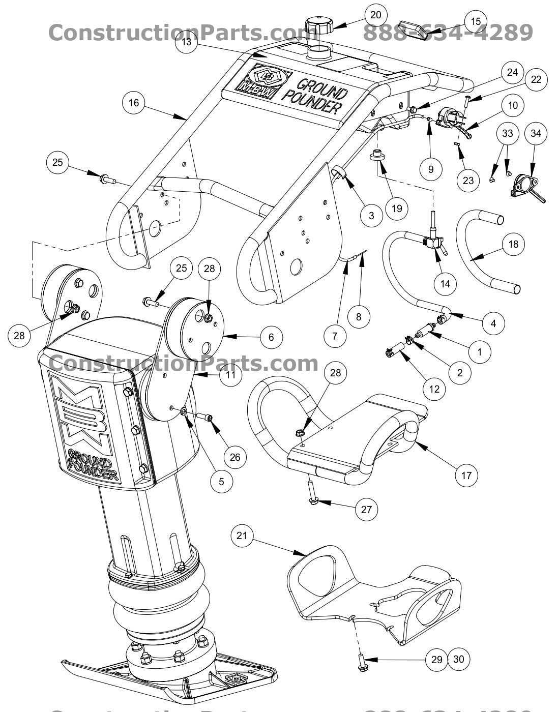 480/481 Handle Assembly Parts By MBW