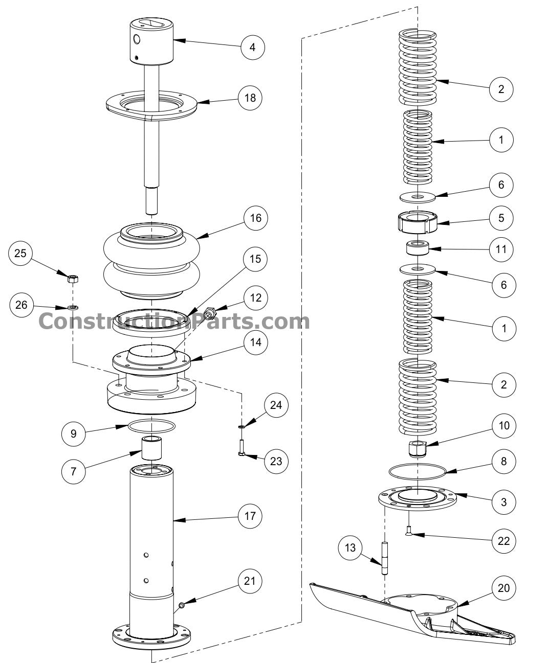 480/481 Lower Unit Assembly Parts By MBW