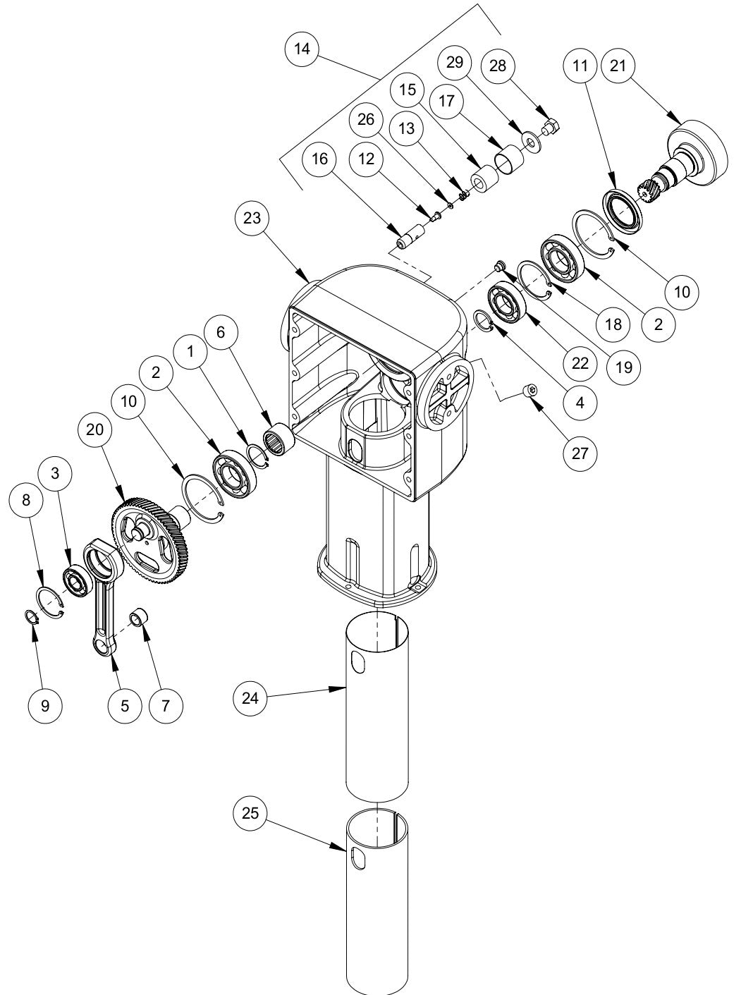482 Gearbox Assembly Parts By MBW