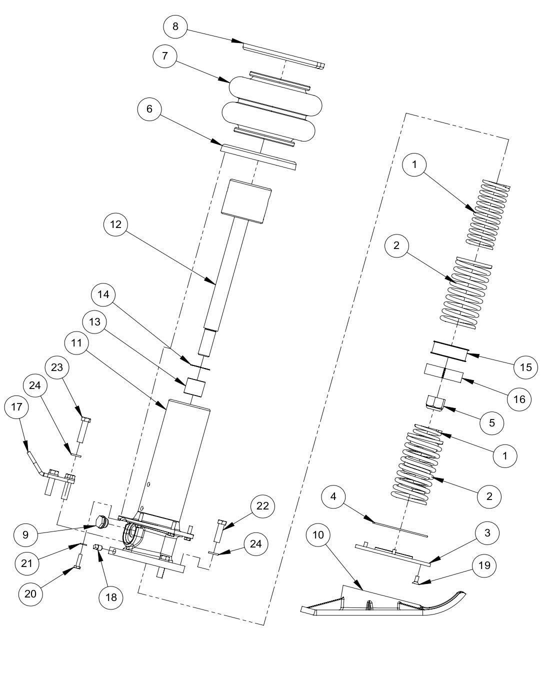 482 Lower Unit Assembly Parts By MBW