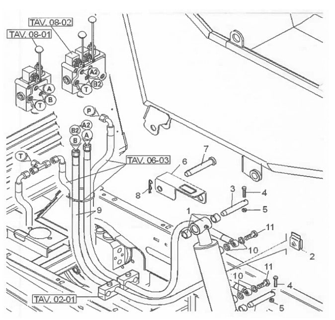 AT14F & AT14S Hydraulic Tank Connections Illustration Parts By Allen Engineering
