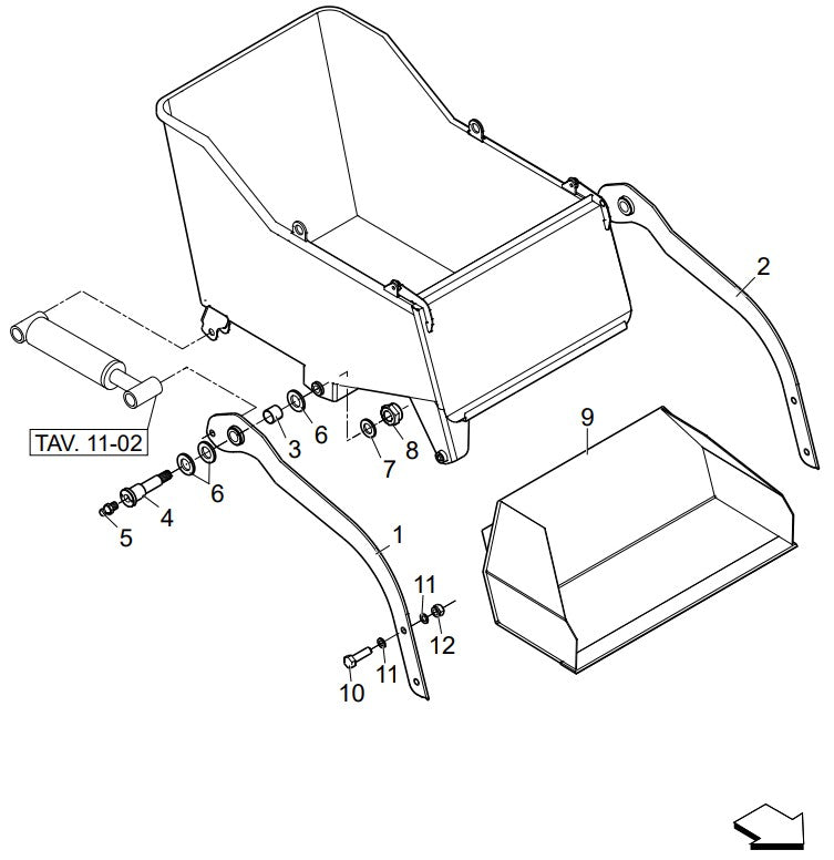 AT14F & AT14S AT12L Bucket Chassis Illustration Parts By Allen Engineering