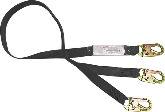 490AK-DL 6' Dual leg shock absorbing Kevlar lanyard.  Yellow by FrenchCreek Production