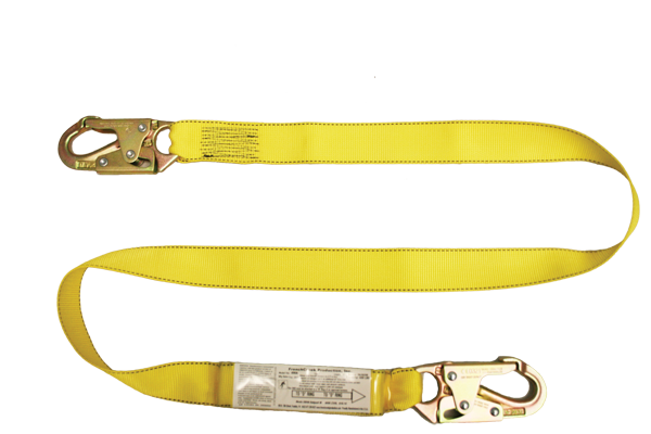 490A 6' single leg shock webbing absorbing lanyard. Yellow by FrenchCreek Production