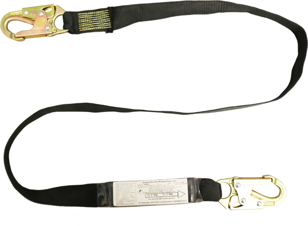 490AK 6' single leg shock Kevlar webbing absorbing lanyard.   Yellow by FrenchCreek Production