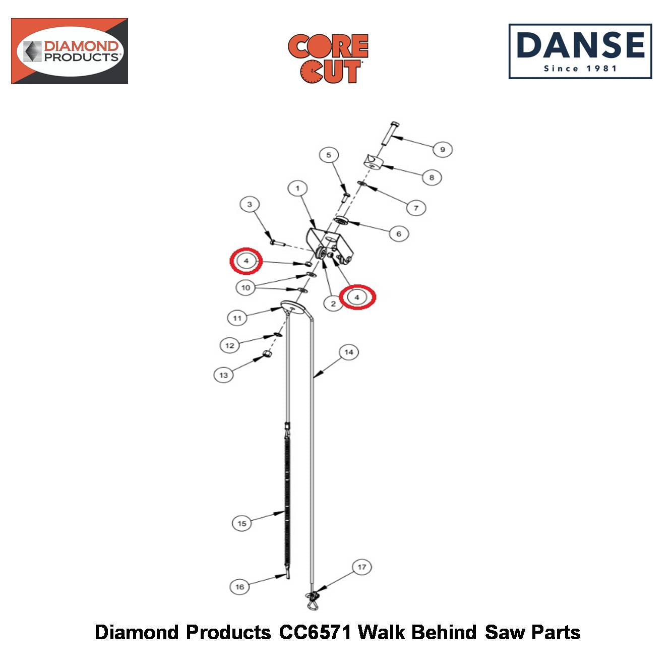 1/4-20 Lock Nut Nylon 2900010 Fits Core Cut CC6571 Walk Behind Saw By Diamond Products