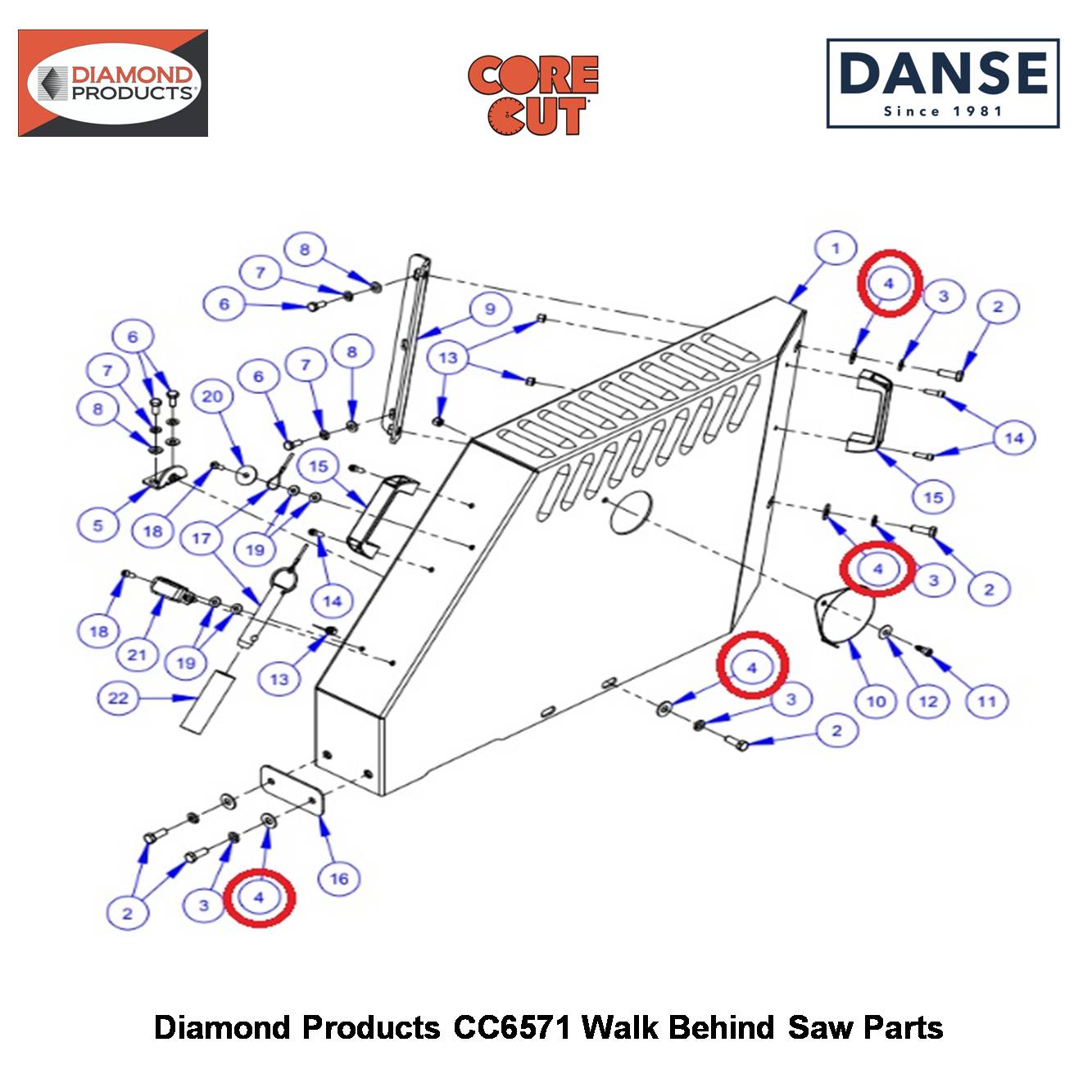 3/8" Flat Washer Uss H.s. (1"OD) Yellow Zinc 2900473 Fits Core Cut CC6571 Walk Behind Saw By Diamond Products