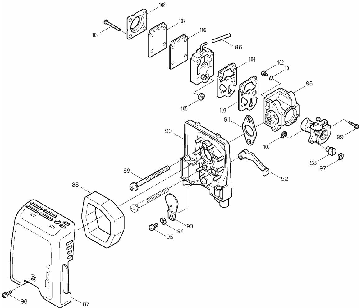 RBC252 String Trimmer Assembly Parts 3 by Makita