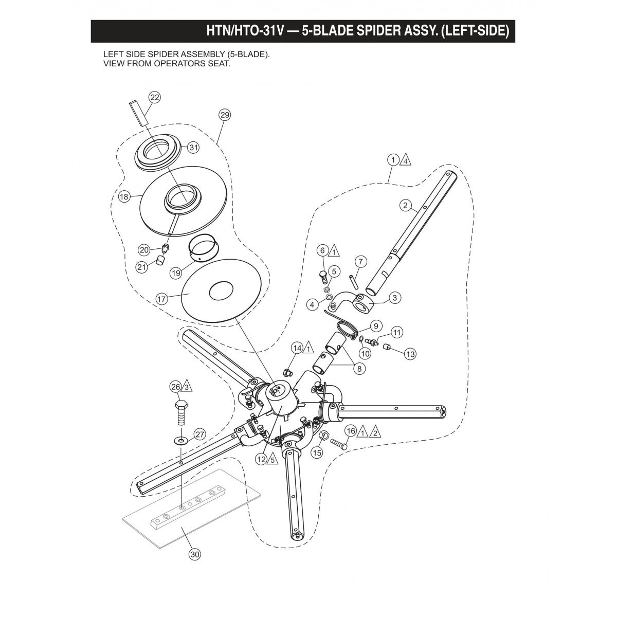 HTN-31VTCSL5 HTO-31VTCSL5 5-Blade Spider Assembly (Left-Side)