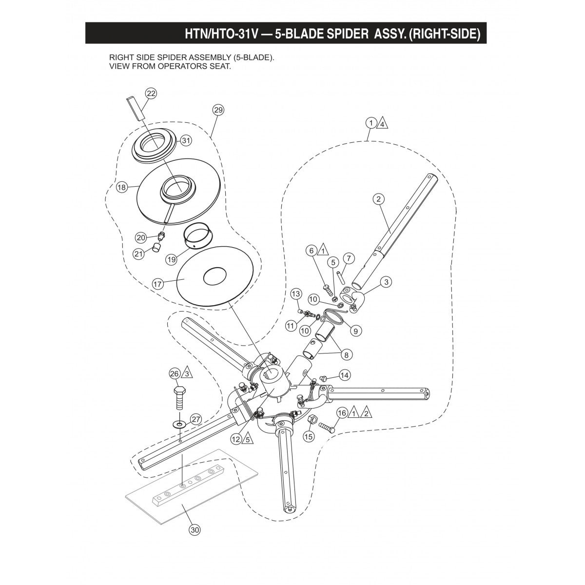 HTN-31VTCSL5 HTO-31VTCSL5 5-Blade Spider Assembly (Right-Side)