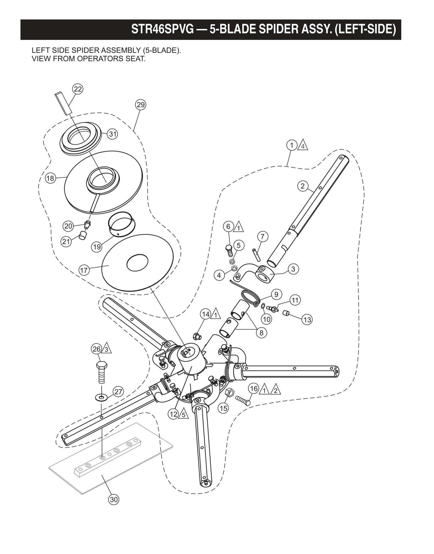STR46SPVG STOW-5-Blade Spider Assembly (Left-Side)