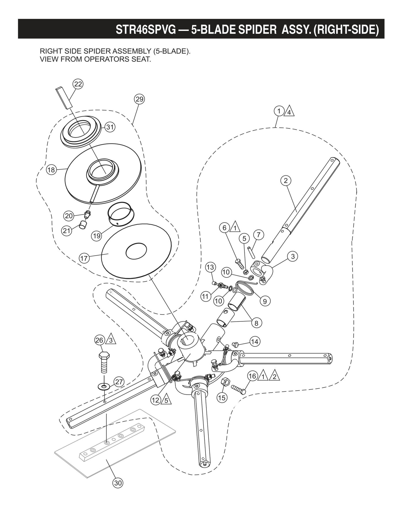 STR46SPVG STOW-5-Blade Spider Assembly (Right-Side)