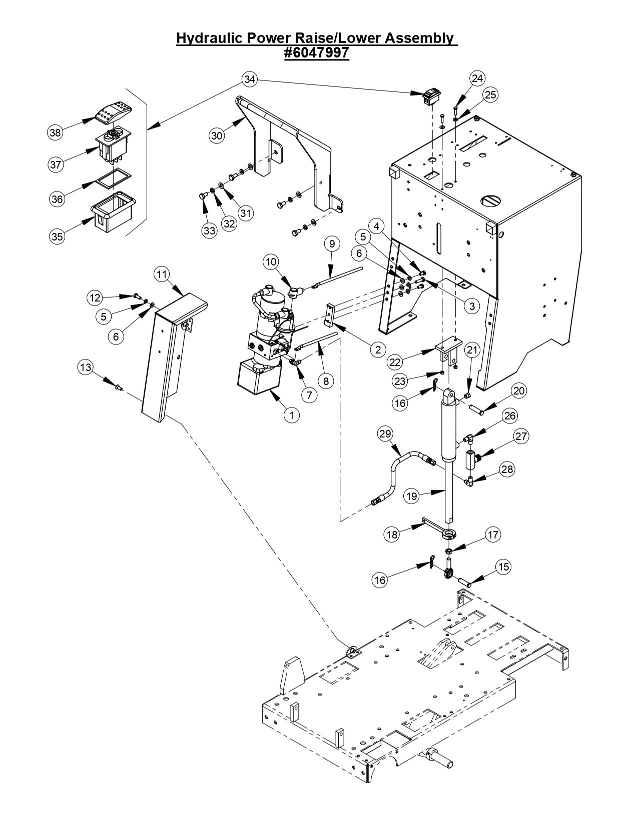 CC2500 Hydraulic Power Raise/Lower Assembly
