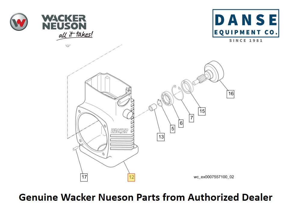 5000112078 Crank Case Complete fits BS500S BS500 Vibratory Rammers by Wacker Neuson