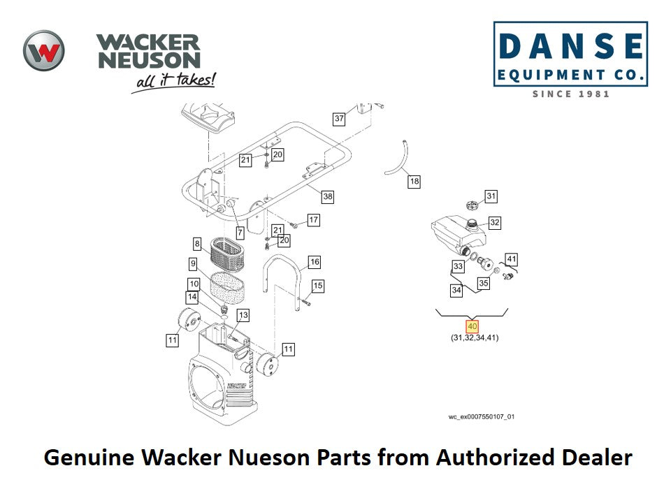 5000114063 Fuel Tank fits BS500 Vibratory Rammers by Wacker Neuson