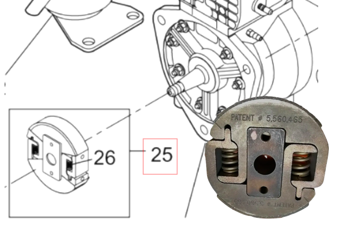 5000157205 0157205 Clutch for Wacker BS50-2 BS50-2i BS60-2i BS60-4 BS600 BS70-2i MS52 MS54 MS62 replaces 5000086430